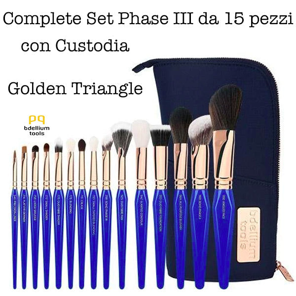 Golden Triangle "Phase 3" Complete 15 pc brush set with Pouch