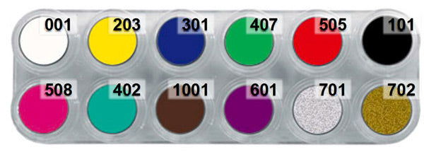 Tavolozza Water Make up - 12A - 12 colori