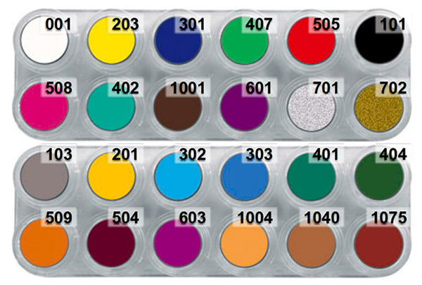 Tavolozza Water Make up - 12A+12B - 24 colori
