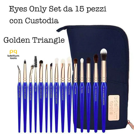 Golden Triangle Eyes Only Complete 15 pc brush set with Pouch