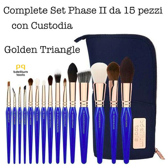 Golden Triangle "Phase 2" Complete 15 pc brush set with Pouch