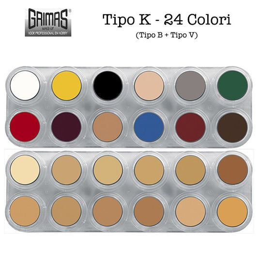 Tavolozza Crème Make up - K (12B+12V) - 24 colori