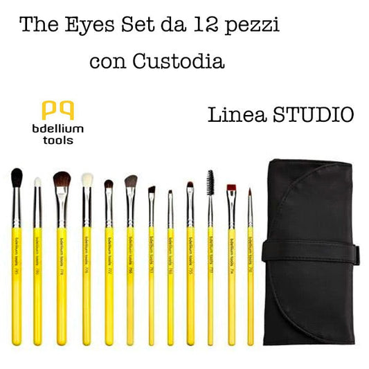 Studio Eyes 12 pc brush set with Roll-Up Pouch