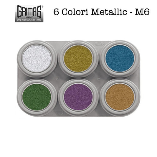Tavolozza Water Make up Metallic - 6M - 6 colori