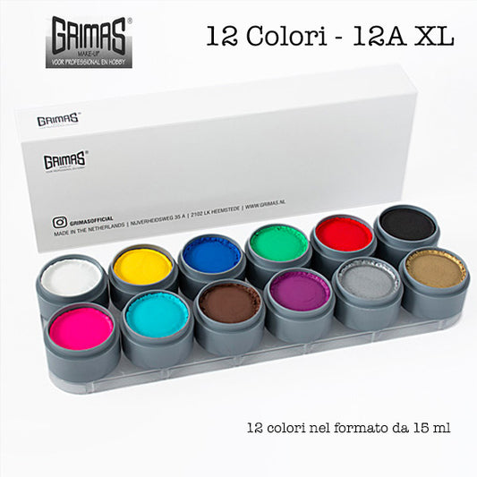 Tavolozza Water Make up - 12A XL - 12 colori